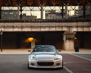 Preview wallpaper honda s2000, honda, car, silver, front view