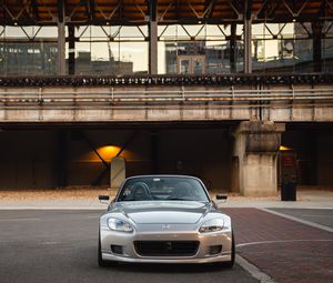 Preview wallpaper honda s2000, honda, car, silver, front view