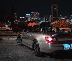 Preview wallpaper honda s2000, honda, car, silver, city