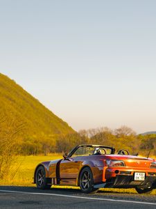 Preview wallpaper honda s2000, honda, car, red, sports car, back view