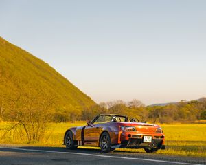 Preview wallpaper honda s2000, honda, car, red, sports car, back view