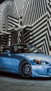 Preview wallpaper honda s2000, honda, car, blue, front view