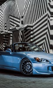 Preview wallpaper honda s2000, honda, car, blue, front view