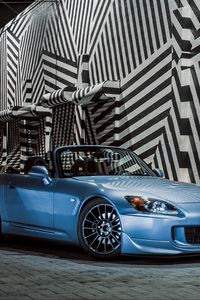 Preview wallpaper honda s2000, honda, car, blue, front view