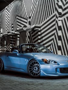 Preview wallpaper honda s2000, honda, car, blue, front view