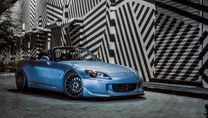 Preview wallpaper honda s2000, honda, car, blue, front view