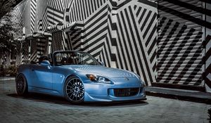 Preview wallpaper honda s2000, honda, car, blue, front view