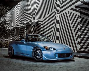 Preview wallpaper honda s2000, honda, car, blue, front view