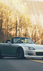 Preview wallpaper honda s2000, honda, car, silver, side view, wheel