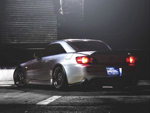 Preview wallpaper honda s2000, honda, rear view, night