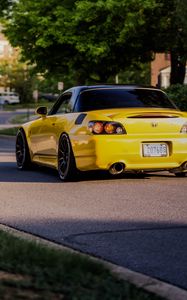 Preview wallpaper honda s2000, honda, sunlight, yellow