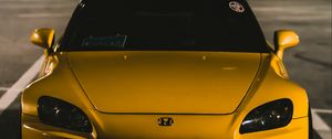 Preview wallpaper honda s2000, honda, yellow, front view, car