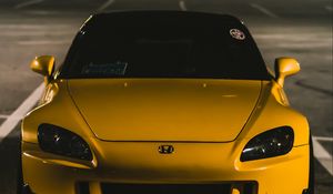 Preview wallpaper honda s2000, honda, yellow, front view, car