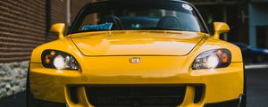 Preview wallpaper honda s2000, yellow, front view, headlights