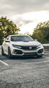 Preview wallpaper honda type r, honda, car, front view, headlights