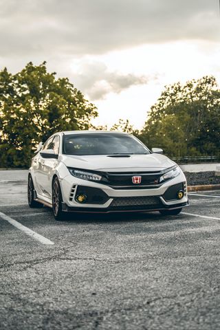 320x480 Wallpaper honda type r, honda, car, front view, headlights