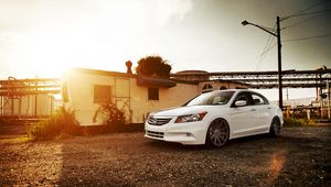 Preview wallpaper honda, vossen, accord, tuning, white