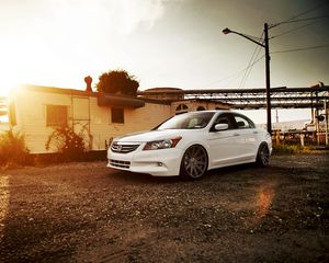 Preview wallpaper honda, vossen, accord, tuning, white