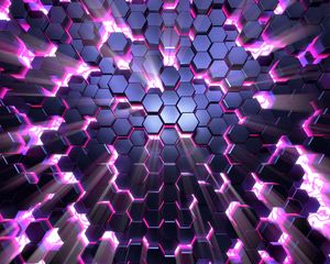 Preview wallpaper honeycomb, glow, volume