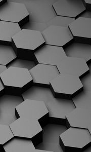 Preview wallpaper honeycomb, gray, volume