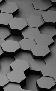 Preview wallpaper honeycomb, gray, volume