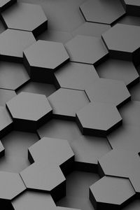Preview wallpaper honeycomb, gray, volume