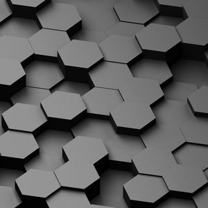 Preview wallpaper honeycomb, gray, volume