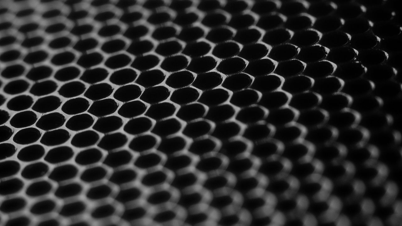 Wallpaper honeycomb, surface, iron, circles
