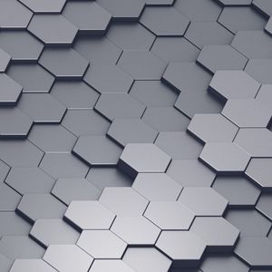Preview wallpaper honeycomb, volume, gray, convex