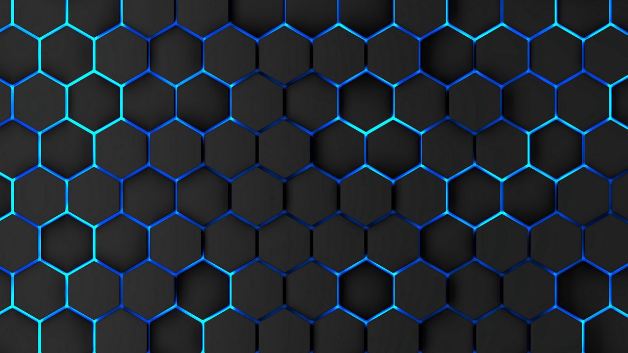 Wallpaper honeycomb, volume, iron