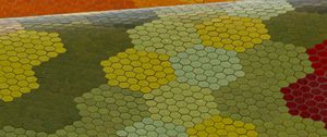Preview wallpaper honeycombs, hexagons, shapes, green, orange