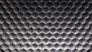 Preview wallpaper honeycombs, shapes, dots, shadows, volume, black and white