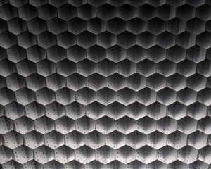 Preview wallpaper honeycombs, shapes, dots, shadows, volume, black and white