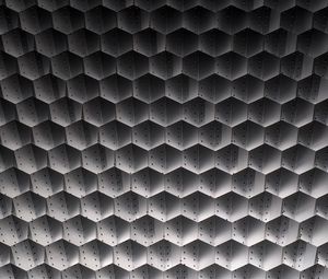 Preview wallpaper honeycombs, shapes, dots, shadows, volume, black and white