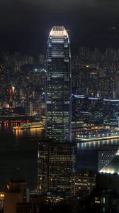 Preview wallpaper hong kong, china, skyscrapers, night, city