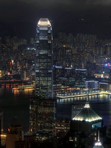 Preview wallpaper hong kong, china, skyscrapers, night, city