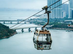 Preview wallpaper hong kong, lantau, island, cable car, cabin