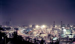 Preview wallpaper hong kong, night, view from above, building