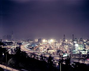 Preview wallpaper hong kong, night, view from above, building