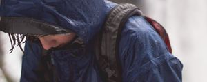 Preview wallpaper hood, face, wet, rain, jacket