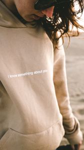 Preview wallpaper hoodie, inscription, wind, inspiration