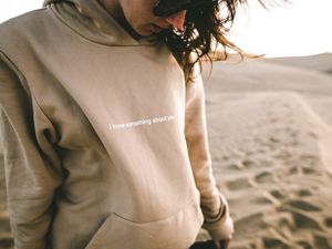 Preview wallpaper hoodie, inscription, wind, inspiration