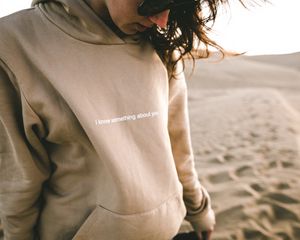 Preview wallpaper hoodie, inscription, wind, inspiration