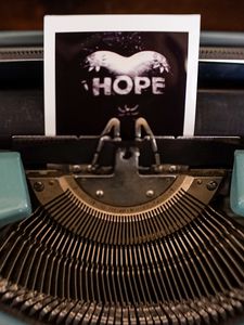 Preview wallpaper hope, word, inscription, text, typewriter