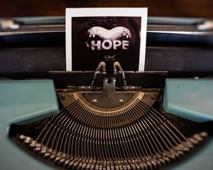 Preview wallpaper hope, word, inscription, text, typewriter