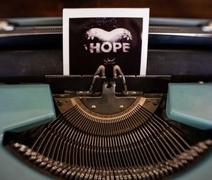 Preview wallpaper hope, word, inscription, text, typewriter
