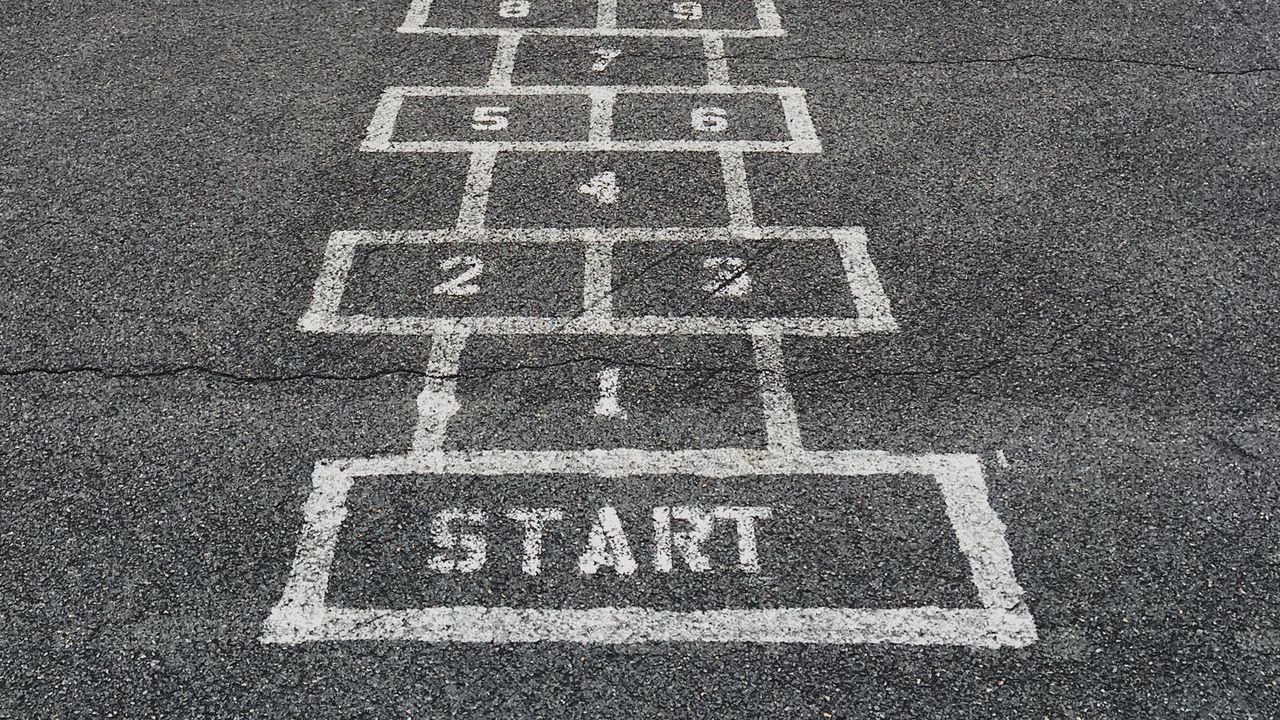 Wallpaper hopscotch, playground, asphalt