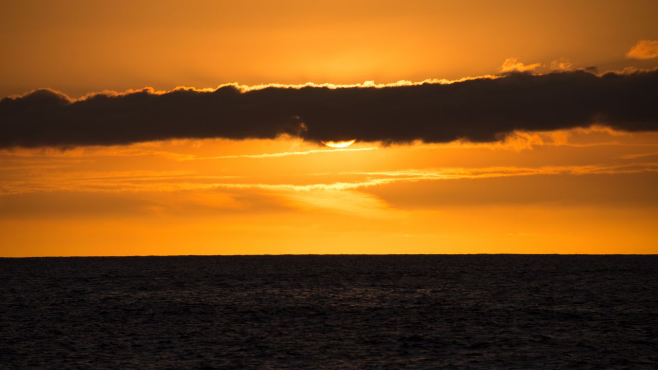 Wallpaper horizon, clouds, sea, sunset
