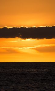 Preview wallpaper horizon, clouds, sea, sunset