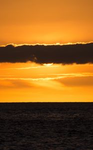 Preview wallpaper horizon, clouds, sea, sunset